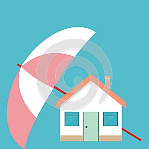 Home protection plan concept. Vector illustration in flat design