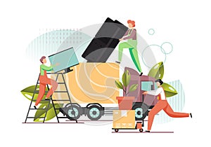 Home relocation, vector flat style design illustration