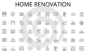 Home renovation line icons collection. Globalization, Export, Import, Distribution, Trade, Supply chain, Logistics