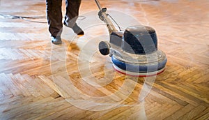 Home renovation, parquet sanding, polishing