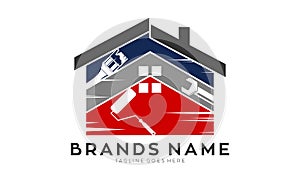 Home repaint and repair vector logo