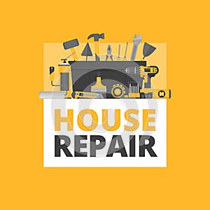 Home repair. Construction tools. Hand tools for home renovation