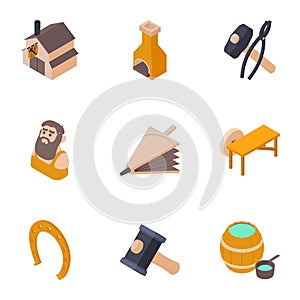 Home repair icons set, cartoon style