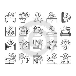 Home Repair Occupation Collection Icons Set Vector .