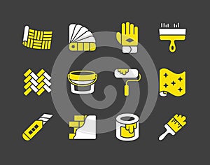 Home repair, remodelling, redecoration icon set