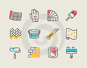 Home repair, remodelling, redecoration vector icon