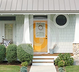 House Residence Exterior Home Pastel Green Siding