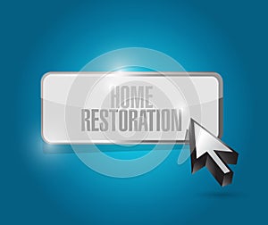 home restoration button sign illustration design