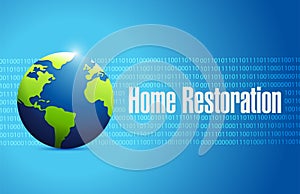 home restoration globe sign illustration design
