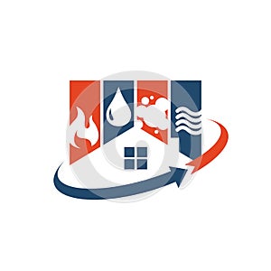 home restoration logo design a property maintenance house renovation icon vector