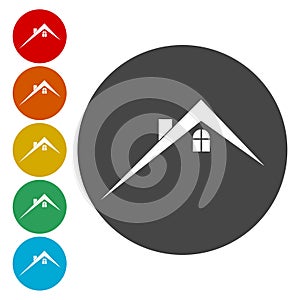 Home roof icon, Real estate symbol