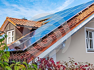 Home roof with solar energy