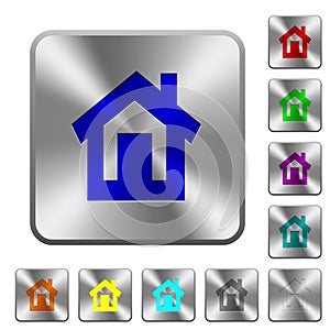 Home rounded square steel buttons