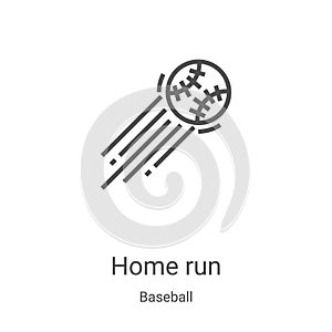 home run icon vector from baseball collection. Thin line home run outline icon vector illustration. Linear symbol for use on web