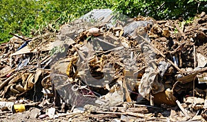 A Home`s Pile of Rubble Hurricane Harvey`s Destruction in La Grange, Texas 2017