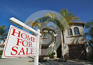 Home For Sale Sign & Home