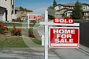 Home For Sale Signs & One Sold photo