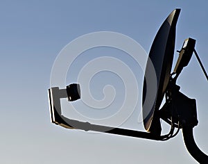 Home Satellite Dish in empty blue sky