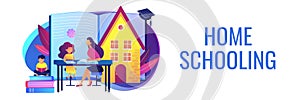 Home schooling concept banner header. photo