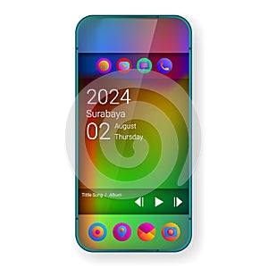 Home screen layout mobile app ui rainbow icon widget