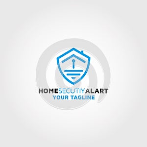 Home security alert alarm vector logo design template idea