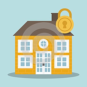 home security concept padlock