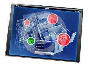 Home security control tablet app