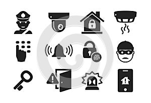Home security icon set 01