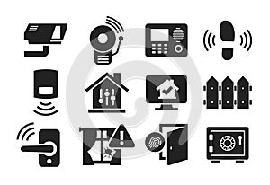 Home security icon set 02