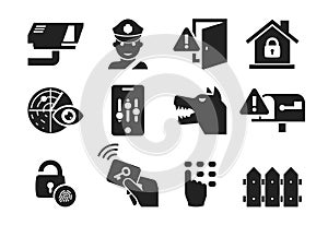 Home security icon set 03