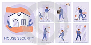 Home Security Infographic Set
