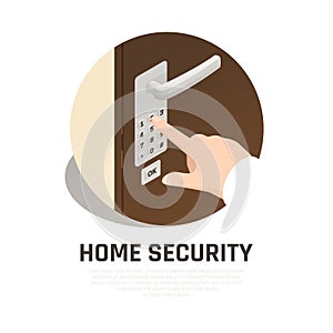 Home Security Isometric Composition