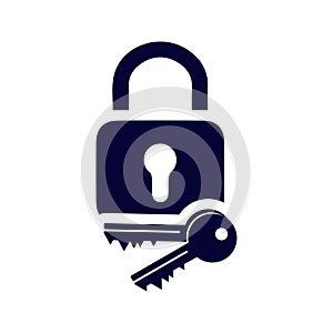 home security lock and key icon