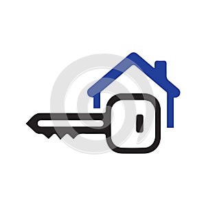 home security lock and key icon