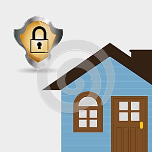 home security silver shield padlock