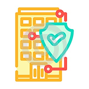 home security system check maintenance color icon vector illustration