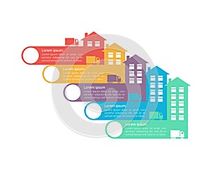 Home service infographic chart design template. House care and cleaning. Abstract vector infochart with blank copy spaces.