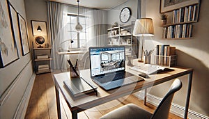 Home Setup for Online Education with Modern Organized Study Space