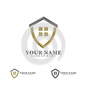 Home Shield logo vector template, Creative House logo design concepts
