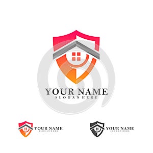 Home Shield logo vector template, Creative House logo design concepts