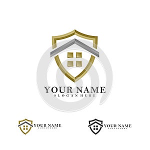 Home Shield logo vector template, Creative House logo design concepts