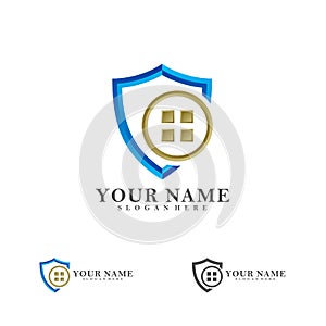 Home Shield logo vector template, Creative House logo design concepts