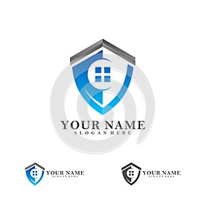 Home Shield logo vector template, Creative House logo design concepts