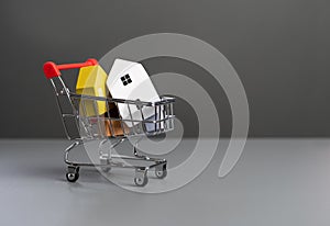 At home in a shopping cart. Affordable housing. Mortgage and loan. Investing in real estate abroad. Foreign housing