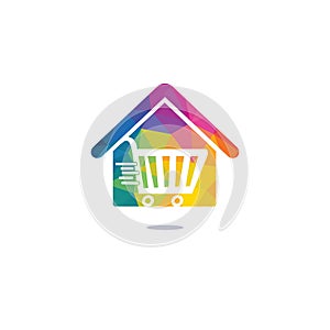 Shopping cart vector logo design.