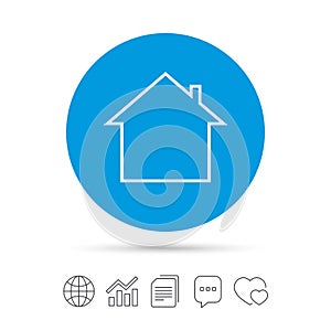 Home sign icon. Main page button. Navigation.