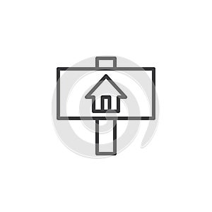 Home signboard outline icon