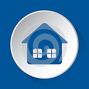 Home - simple blue icon on white button