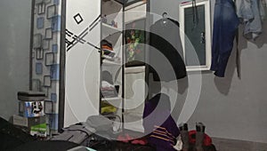 Home simple messy bedroom