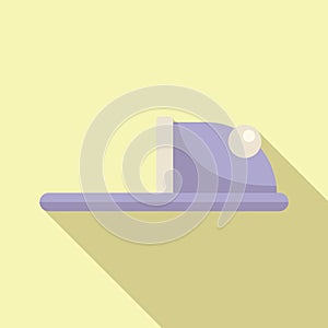 Home slippers object icon flat vector. Adorable apparel
